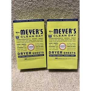 Mrs. Meyer's Clean Day Dryer Sheets Lemon Verbena 80 Count Box - 2 Boxes
